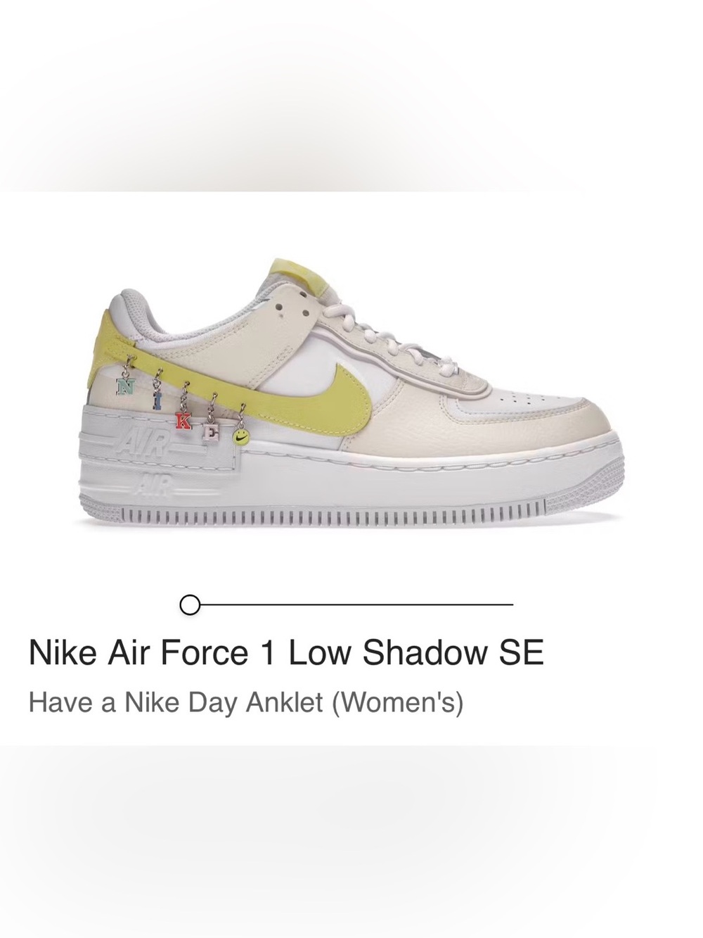 Nike Air Force 1 Shadow SE Have A Nike Day Pale Ivory Yellow Charm Sneakers